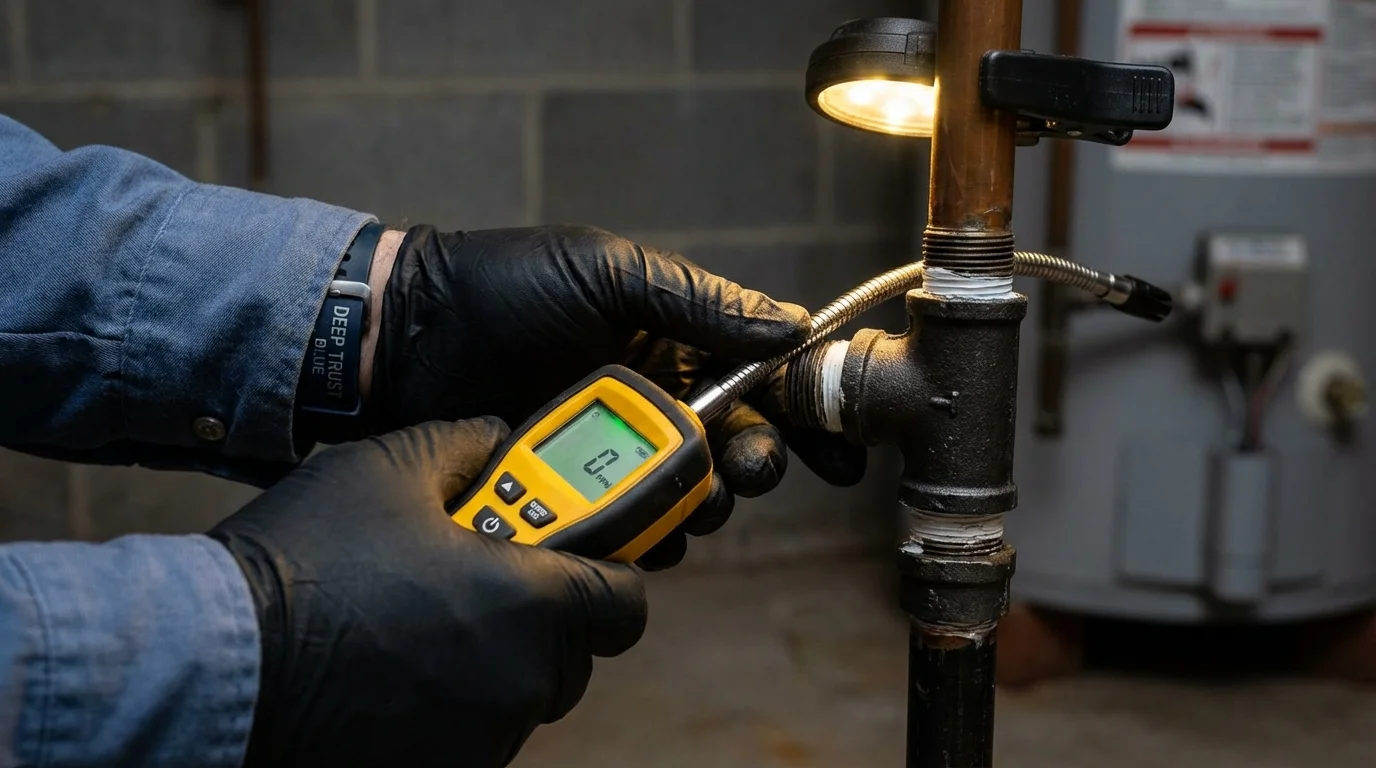 Gas leak detection with electronic sniffer by Johns Plumbing LLC in Chatsworth